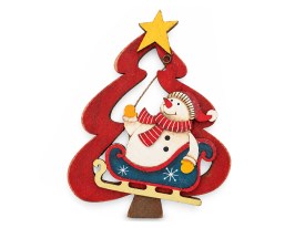 Adorno madera Navidad ARBOLITO CON FIGURAS